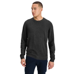 Lee Mikina Basic Textured Crew Dark Grey Mele