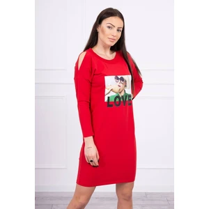 Dress with Love print red