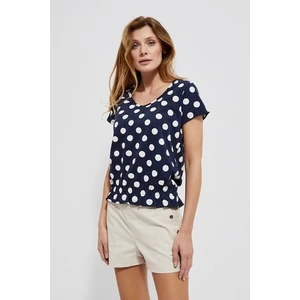 Polka dot blouse with V-neck