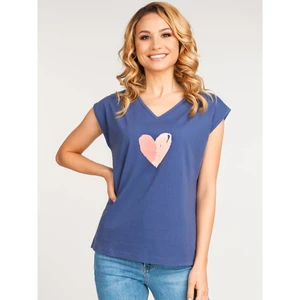 Yoclub Woman's Cotton Top PKB-0002K-A110 Navy Blue