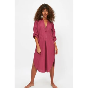 Trendyol Plum Slit Detailed Beach Dress