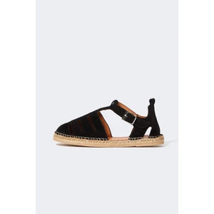 DEFACTO Women Flat Sole Slip On Leather Suede Espadrilles