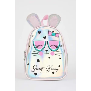 DEFACTO Girl's Shiny Rabbit Printed Large School Backpack