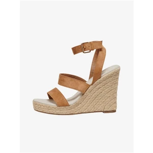 Brown wedge sandals in suede finish ONLY Amelia - Women