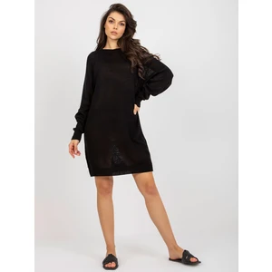 Black summer knitted oversize dress