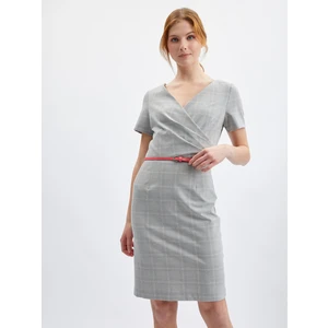 Orsay Grey Ladies Checkered Sheath Dress - Women