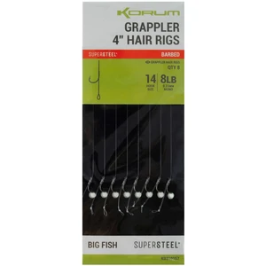 Korum náväzec grappler 4” hair rigs barbed 10 cm - veľkosť háčika 14 priemer 0,23 mm nosnosť 8 lb