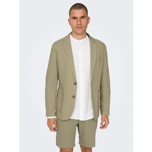 Beige men's blazer with linen ONLY & SONS Eve - Men