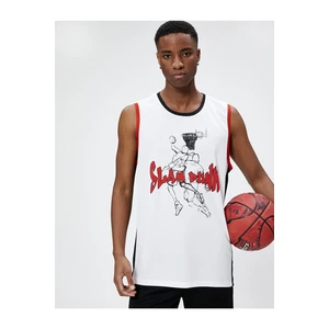 Koton Sports Oversize Athlete Basketball Printed Round Neck