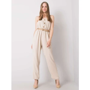 RUE PARIS Light bézs jumpsuit övvel