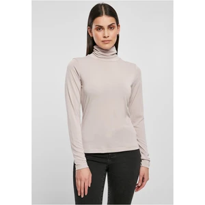 Women's modal turtleneck with long sleeves in warm gray