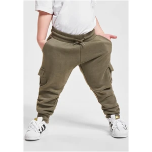 Boys Fitted Cargo Sweatpants - Olive