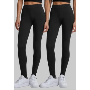 Women's Jersey Leggings 2-Pack Black+Black