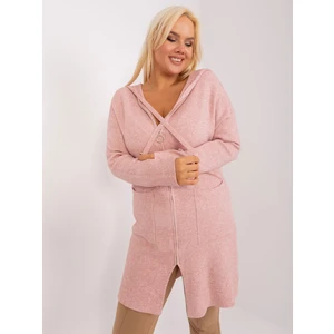 Light pink plus size cardigan with viscose