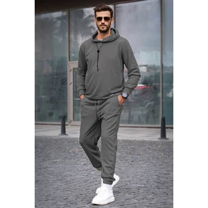 Madmext Smoky Hooded Basic Tracksuit Set 5908