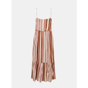 Brown-cream striped mididade ONLY Louisa