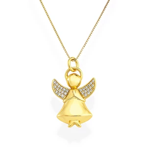 Amen Pozlátený náhrdelník so zirkónmi Angels A2GB (retiazka, prívesok)