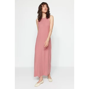 Trendyol Dried Rose Twill Sleeveless Knitted Dress