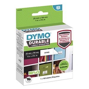 DYMO 2112283 etikety v roli 54 x 25 mm polypropylénová fólia biela 160 ks permanentné univerzálne etikety, adresná nálep