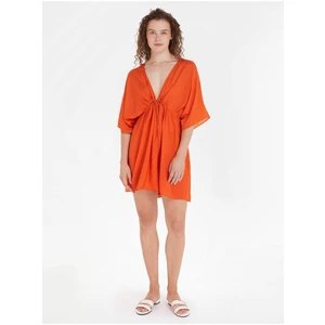 Orange Women Dress Tommy Hilfiger Cover Up Short Dress SS - Women