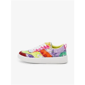 White Desigual Fancy Tie Dye Womens Patterned Sneakers - Women