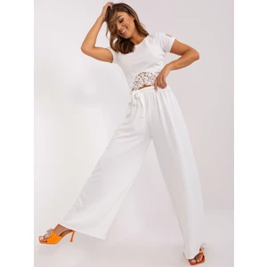 Ecru wide trousers made of OCH BELLA