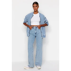 Trendyol Light Blue High Waist Wide Leg Jeans