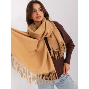 Women's camel scarf with fringe