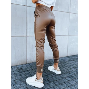 Women's leather joggers TERRACE camel Dstreet