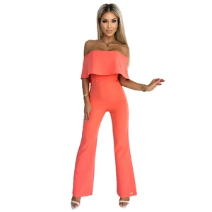 Overall with ruffle and exposed shoulders Bergamo - orange