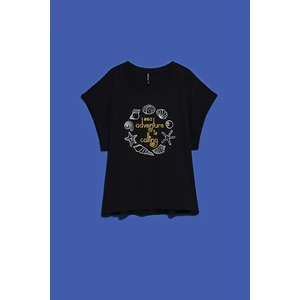 WOMEN'S T-SHIRT L-TS-4088 BLACK