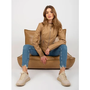 Lightweight biker jacket made of artificial camel leather with pockets of Eulalia