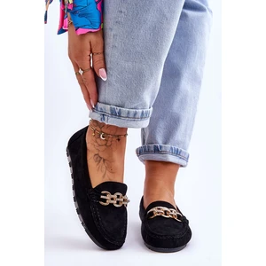 Women's Suede Moccasins Black Sorento