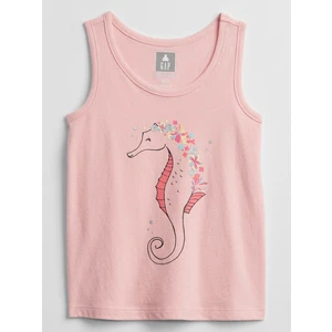 Růžové holčičí dětské tílko graphic tank top GAP