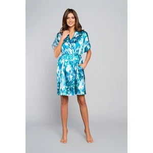 Pacific bathrobe with short sleeves - floral print