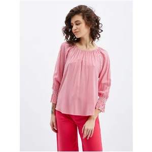 Orsay Dark Pink Ladies Striped Blouse - Women