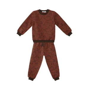 Denokids Animals Baby Boy Brown Tracksuit Set