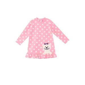 Denokids Teddy Bear Baby Girl Polka Dot Pink Dress