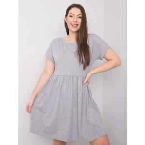 Gray melange plus size cotton dress