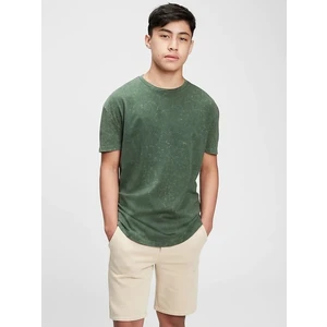 Zelené klučičí dětské tričko teen curved hem t-shirt GAP