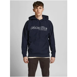 Dark Blue Patterned Hoodie Jack & Jones Neo - Men