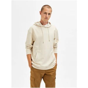 Cream Hoodie Selected Homme Relax - Men