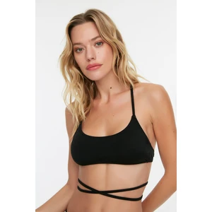 Trendyol Black Tie Detailed Bikini Top