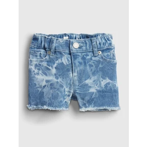 Modré holčičí dětské kraťasy elasticized pull-on tie-dye denim shortie shorts wi