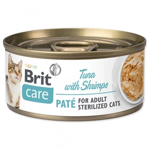 BRIT CARE cat konz. STERILISED TUNA paté/shrimps - 70g