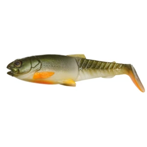 Savage gear gumová nástraha craft cannibal paddletail olive pearl hot orange - 6,5 cm 4 g