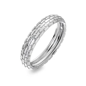 Hot Diamonds Moderní stříbrný prsten s diamantem Woven DR234 51 mm