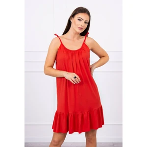 Dress with thin straps red