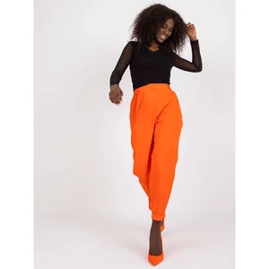 Orange fabric trousers with straight legs RUE PARIS