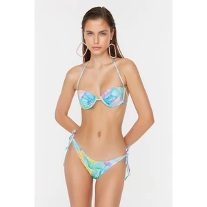 Trendyol Colorful Marbling Patterned Tie Detail Bikini Bottoms